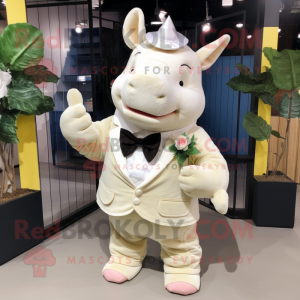 Crème neushoorn mascotte...