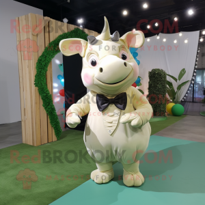 Crème neushoorn mascotte...