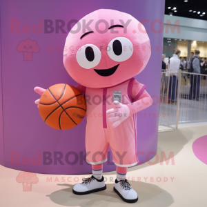 Pink Basketball Ball maskot...