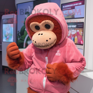 Rosa orangutang maskot...