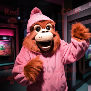 Rosa orangutang maskot...