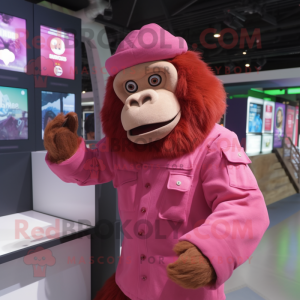 Rosa orangutang maskot...