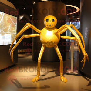 Gold Spider maskot kostume...
