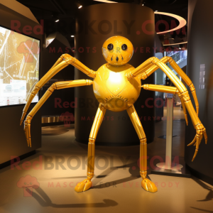 Gold Spider maskot kostym...
