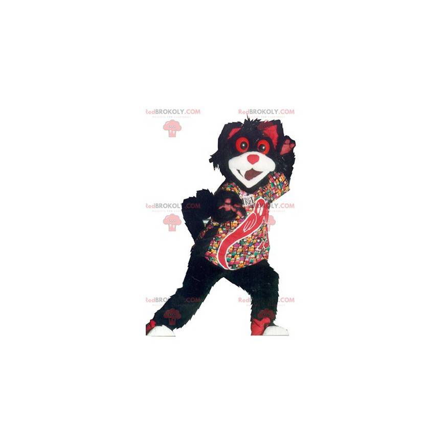 Mascota gato negro blanco y rojo - Redbrokoly.com Mascota gato negro blanco y rojo - Redbrokoly.com
