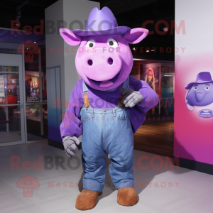 Purple Pig mascotte kostuum...