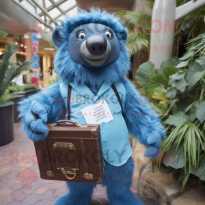 Blue Sloth Bear maskot...