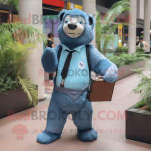 Blue Sloth Bear mascotte...