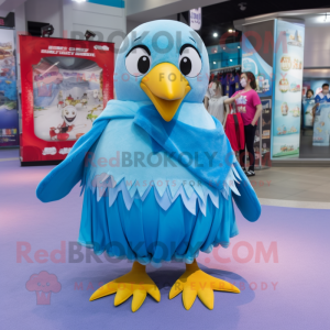 Sky Blue Penguin maskot...