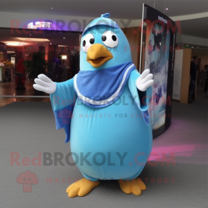 Sky Blue Penguin maskot...