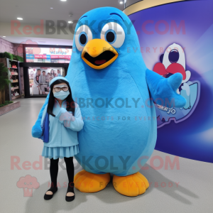 Sky Blue Penguin mascotte...