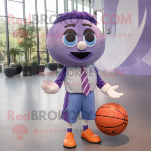 Lila Basketball Ball maskot...