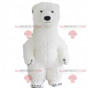 Mascotte d'ours blanc gonflable, costume de nounours polaire -