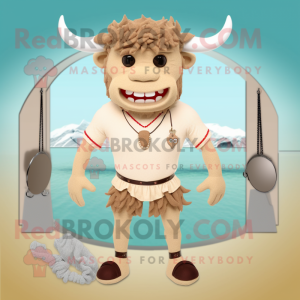 Beige Minotaur maskot...