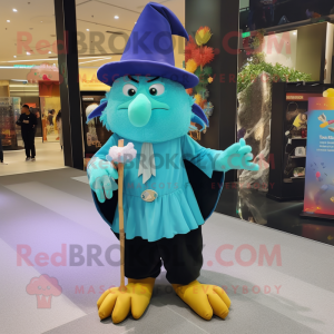 Turquoise heks mascotte...