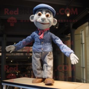 nan Tightrope Walker mascot costume character dressed with a Chambray Shirt and Gloves