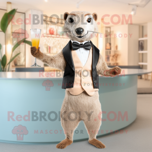 Beige Mongoose maskot drakt...