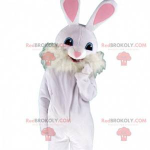 Costume da coniglietto bianco e rosa con grandi orecchie -