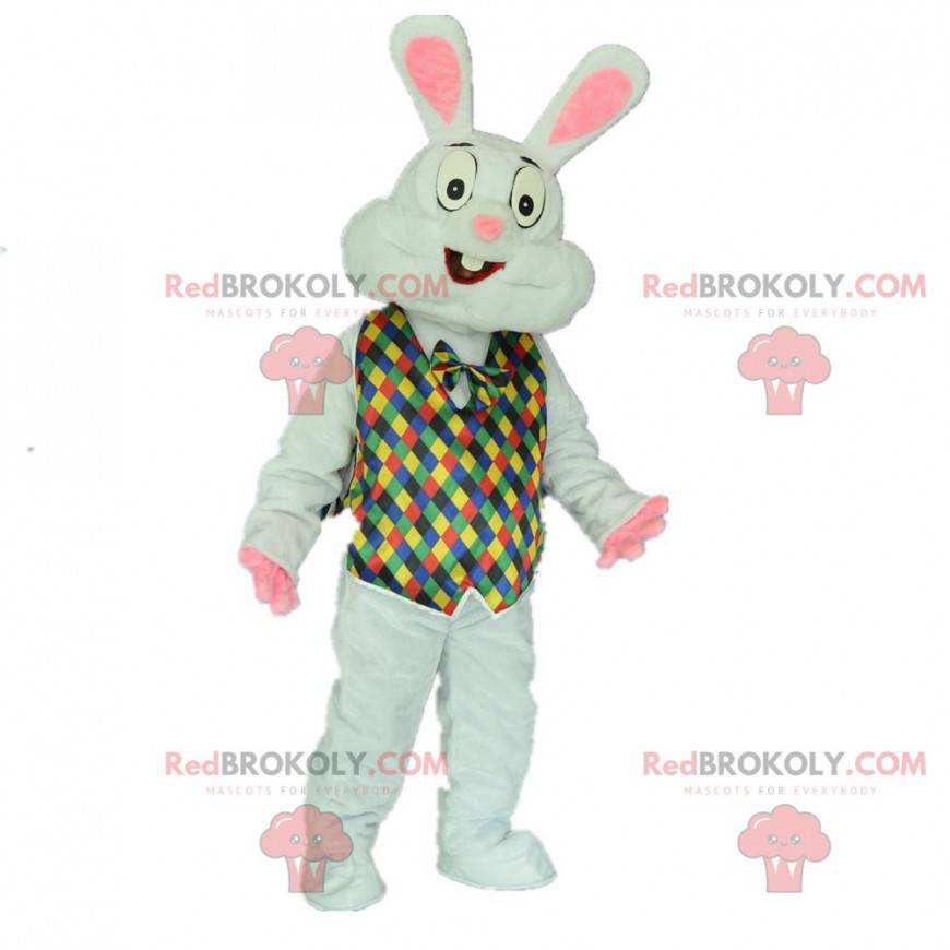 Costume da coniglio con un vestito festoso e colorato -