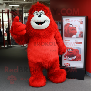 Rood Yeti mascotte kostuum...