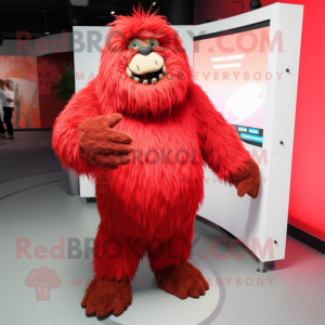 Rood Yeti mascotte kostuum...