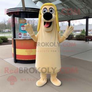 Cream Hot Dog mascotte...