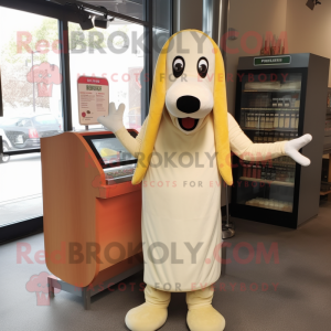 Cream Hot Dog mascotte...