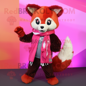 Magenta Red Panda mascotte...