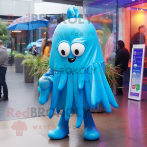 Blue Jellyfish maskot...