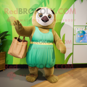 Green Sloth maskot kostume...