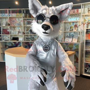 Sølv Dingo maskot kostume...