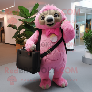 Rosa dovendyr maskot drakt...