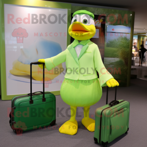 Lime Green Duck mascotte...