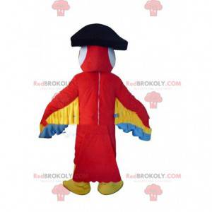 Rood papegaaienkostuum, met een piratenhoed - Redbrokoly.com
