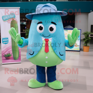 Blue Watermelon mascot costume character dressed with a Jacket and Ties