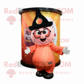 Peach Magician mascot costume character dressed with a Cover-up and Eyeglasses