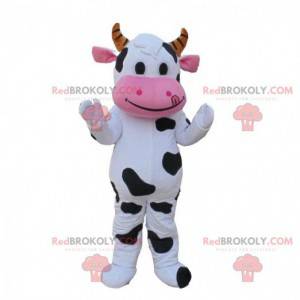 Costume da mucca bianco, nero e rosa, costume da mucca -