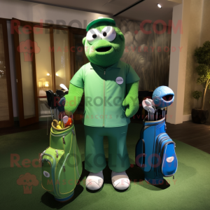 nan Golf Bag mascot costume character dressed with a Jumpsuit and Keychains