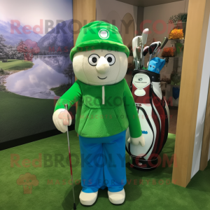 nan Golf Bag mascot costume character dressed with a Jumpsuit and Keychains
