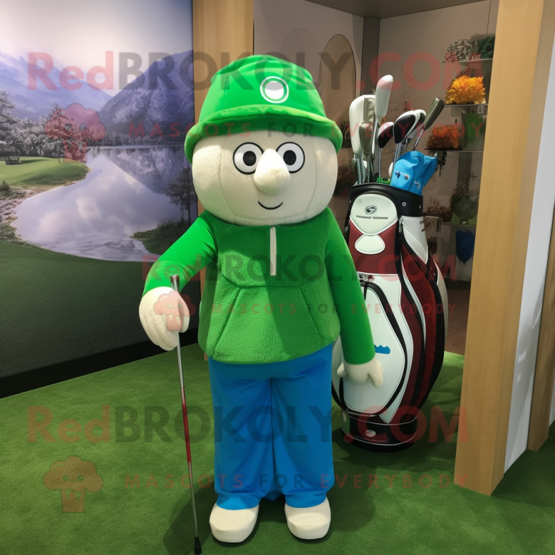 nan Golf Bag mascot costume character dressed with a Jumpsuit and Keychains nan Golf Bag mascot costume character dressed with a Jumpsuit and Keychains