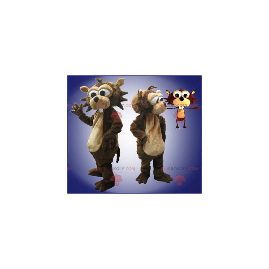 Mascote castor marrom e bege - Redbrokoly.com
