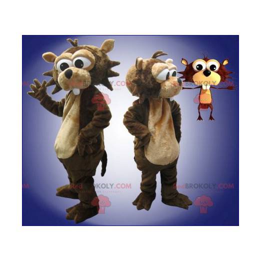 Bruine en beige bever mascotte - Redbrokoly.com