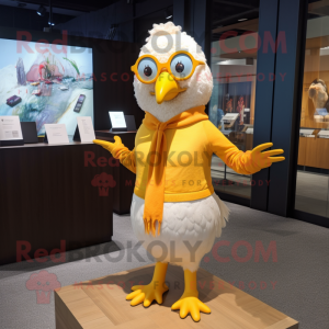 Gold Gull maskot kostume...