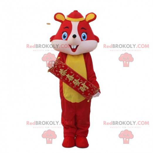 Kostium czerwonej myszy w tradycyjnym chińskim stroju -