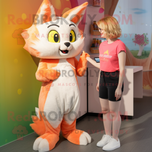 Peach Lynx maskot kostym...