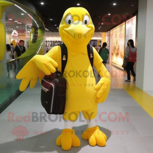 Yellow Eagle maskot kostume...