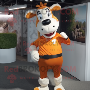 Orange Jersey Cow maskot...