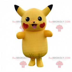 Mascotte gigante di Pikachu, con cuori sulle guance -