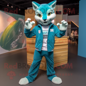 Teal Puma mascotte kostuum...