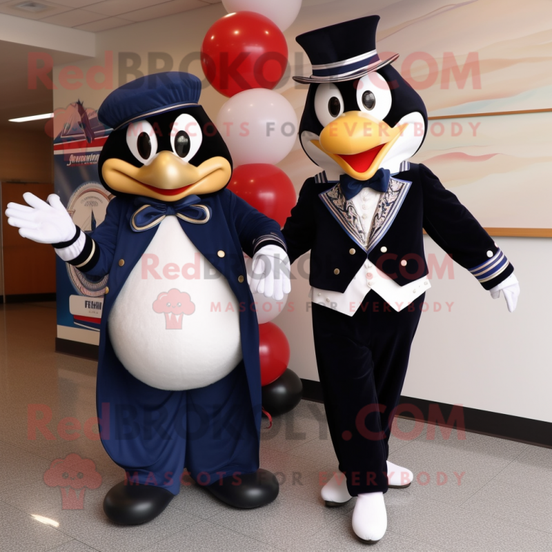Navy Momentum mascot costume character dressed with a Tuxedo and Cummerbunds Navy Momentum mascot costume character dressed with a Tuxedo and Cummerbunds